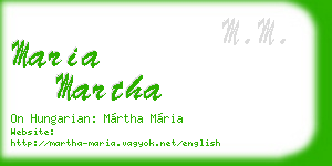 maria martha business card